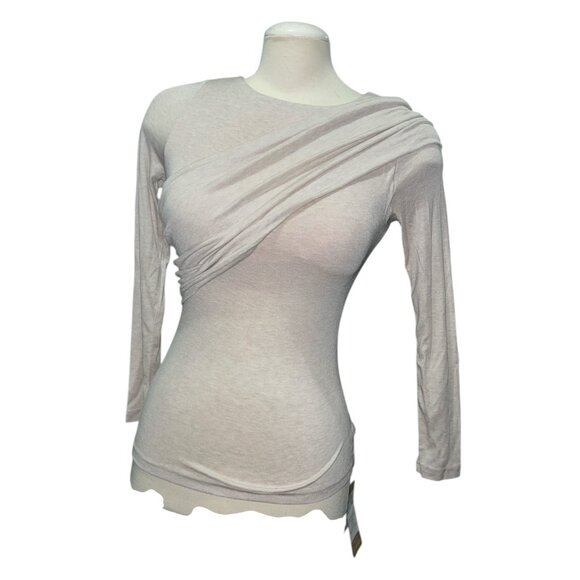 OGL Long Sleeve  Wool Blend Crew Neck Fitted CasualBlouse with Padding Sz Large - Picture 2 of 9